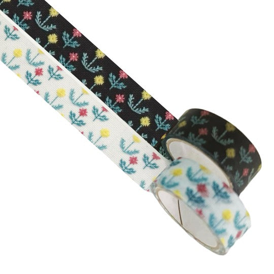 Japanese Masking Tape · Floral Embroidery in Multiple Colors