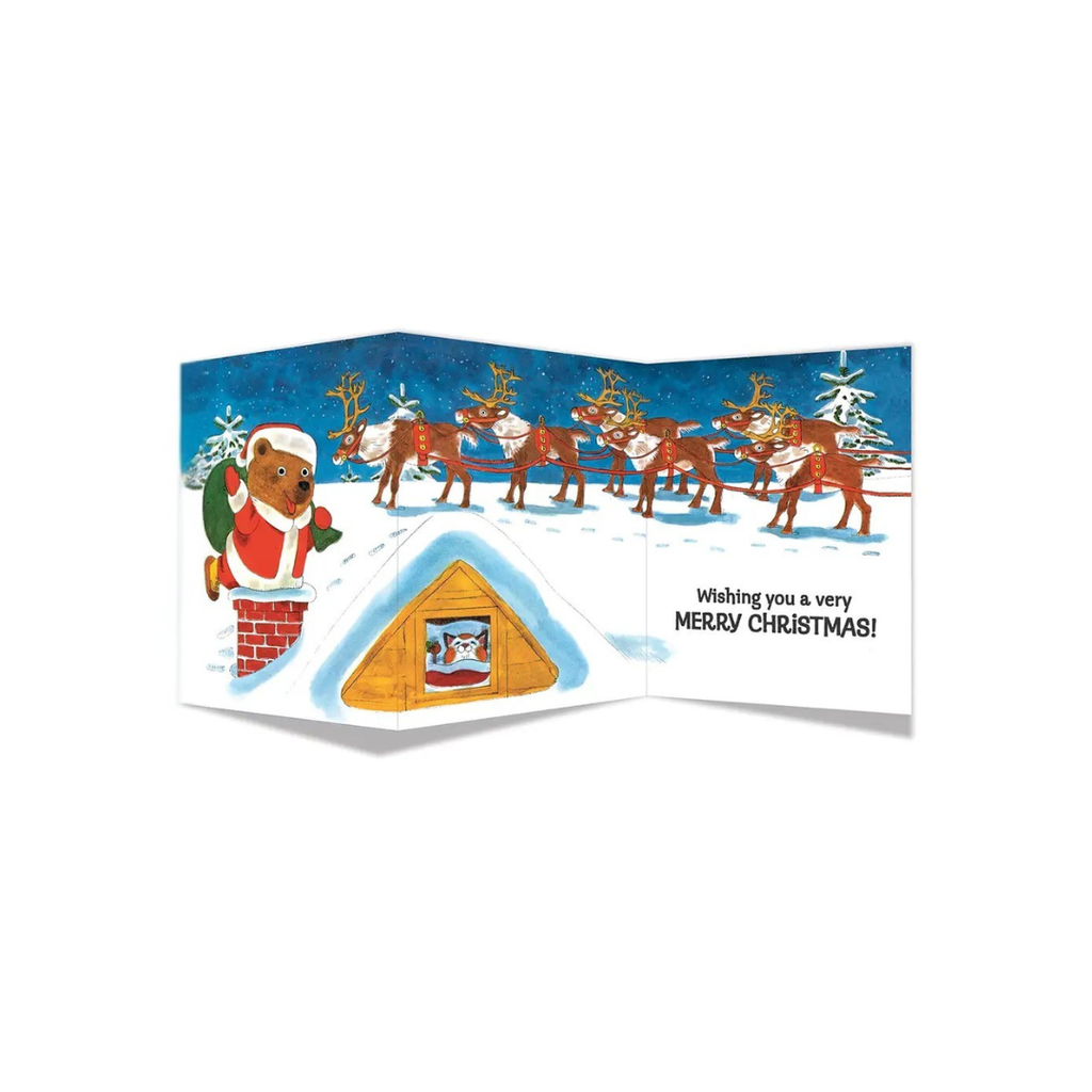 Maginating Richard Scarry Santa Claws Tri-Fold Greeting Card