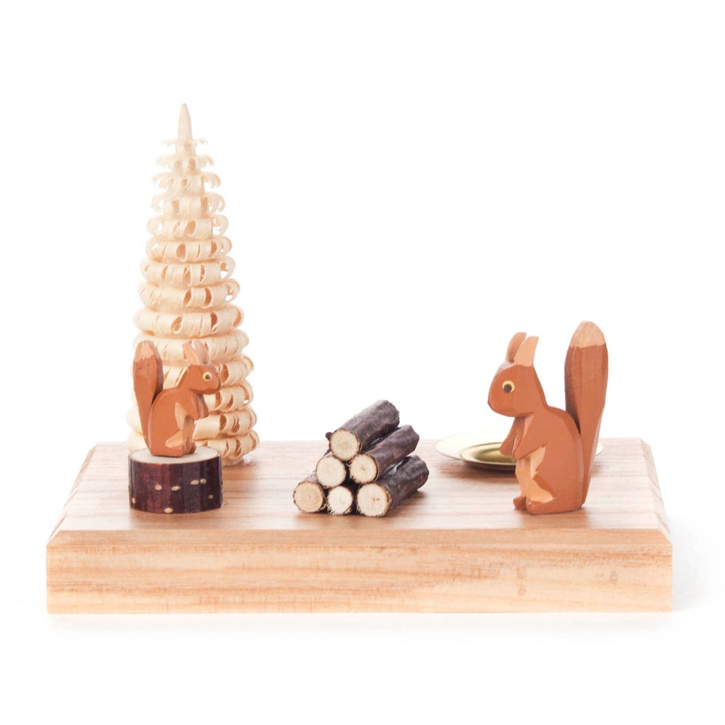 Wooden Candle Holder · Squirrels