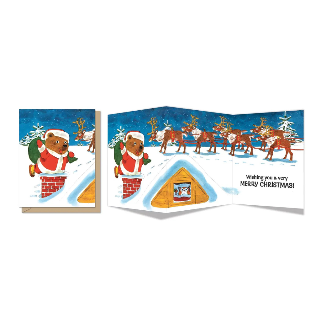 Maginating Richard Scarry Santa Claws Tri-Fold Greeting Card