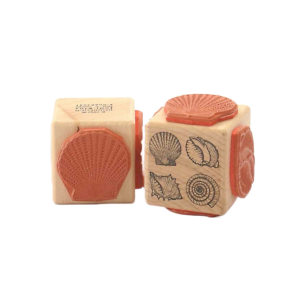 Wooden Rubber Stamp · Four Shells