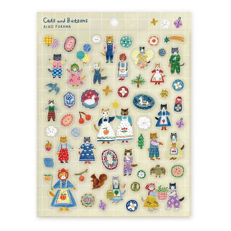 Aiko Fukawa Sticker Sheet · Cats and Buttons