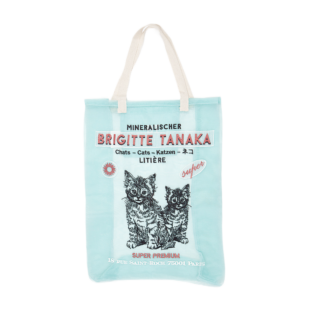 Brigitte Tanaka Embroidered Organza Cat Tote Bag