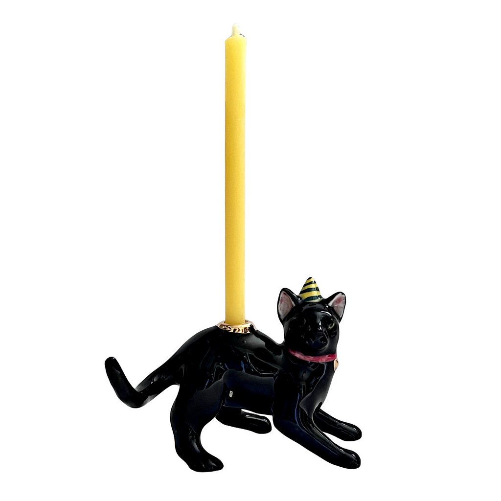 Camp Hollow Candleholder Cake Topper · Black Cat