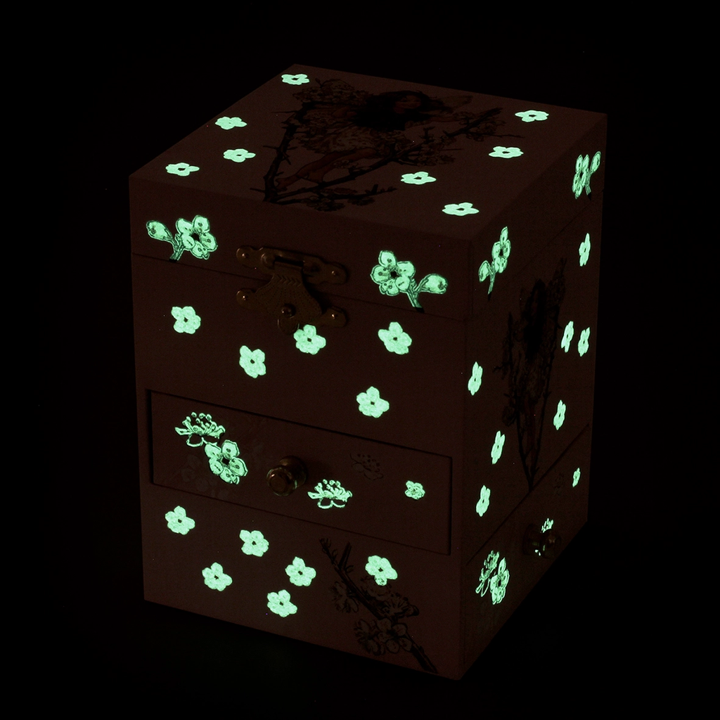 Cherry Flower Fairy Glow in the Cube Music Box