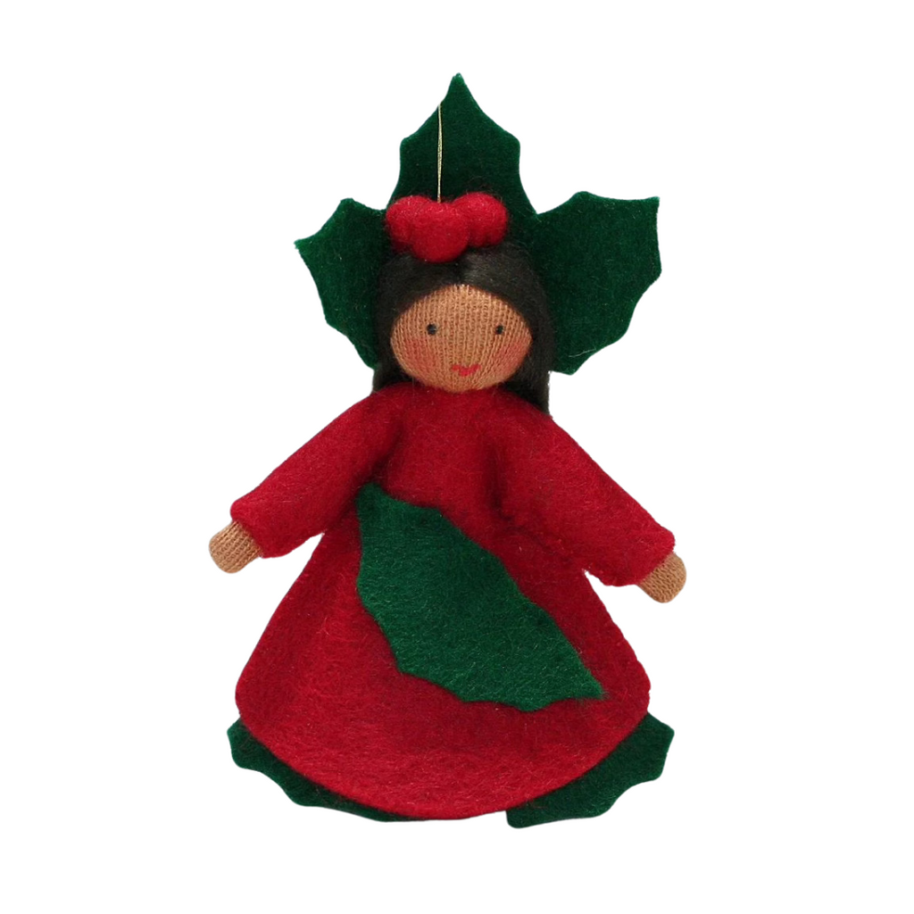 Holly Berry Princess Ornament · Brown