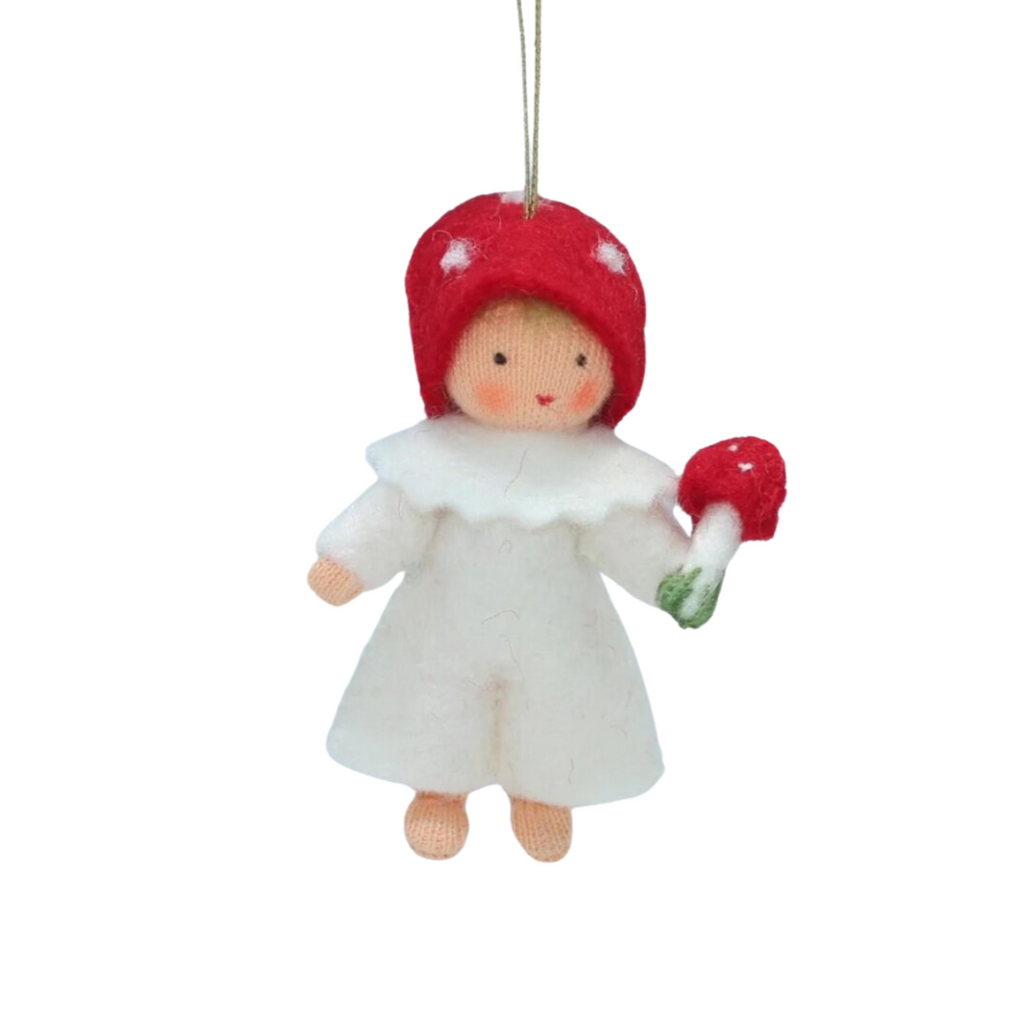 Red Mushroom Fairy Baby Ornament · Fair