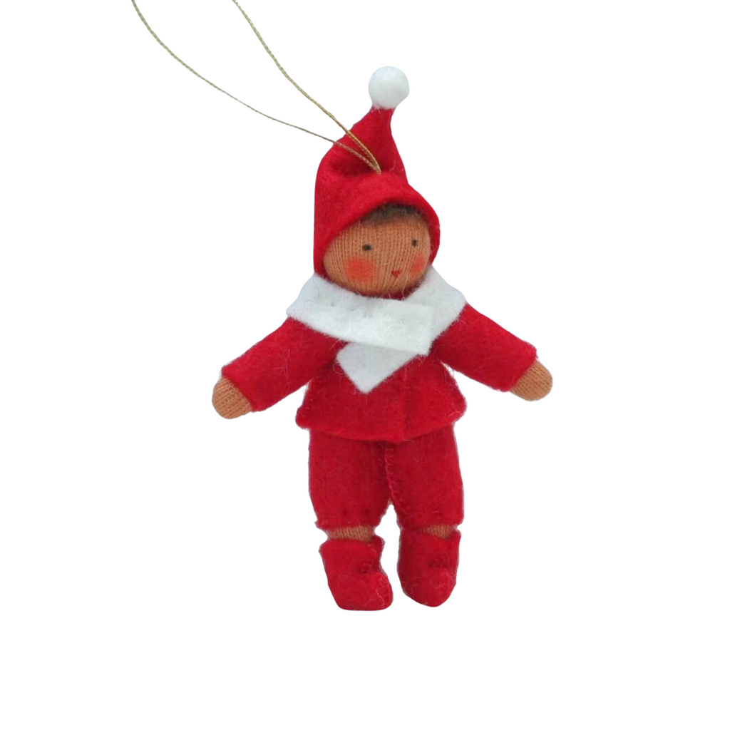 Santa's Helper Boy Ornament · Brown