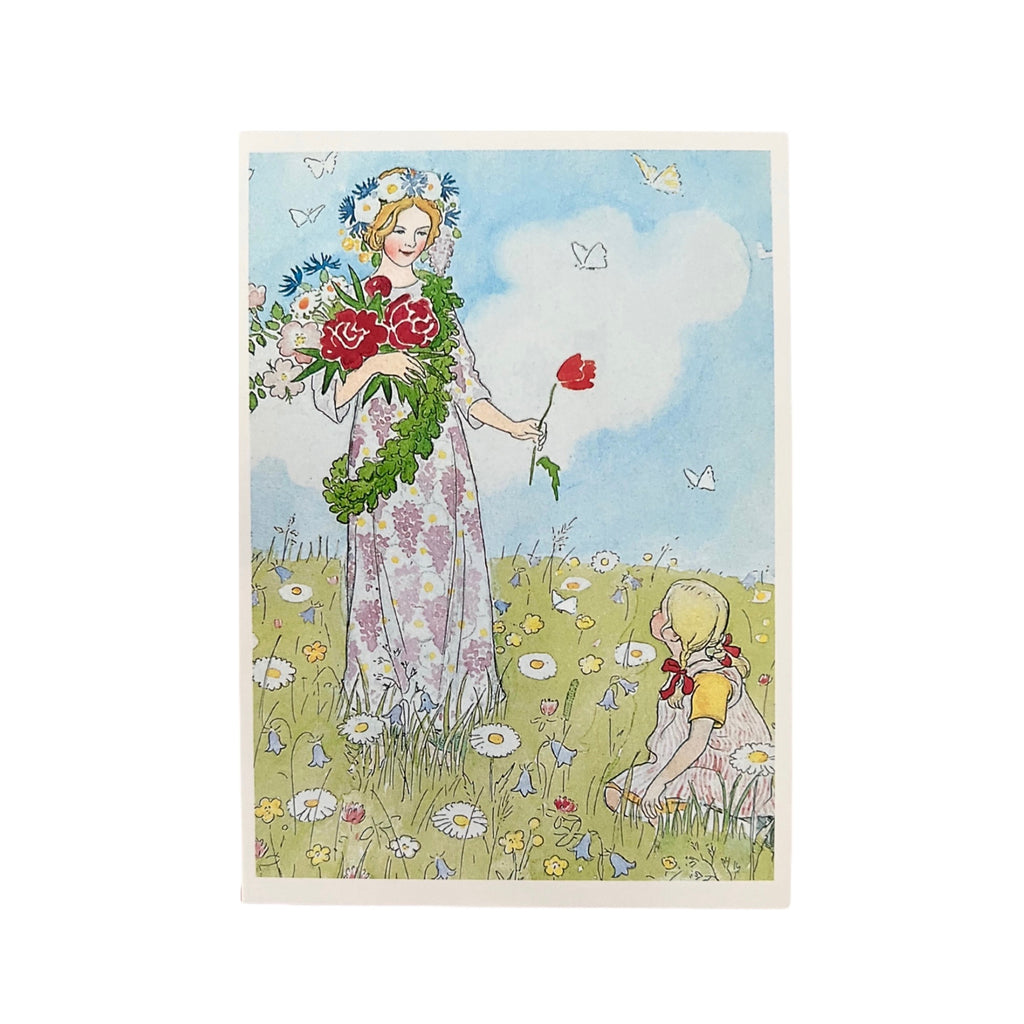 Elsa Beskow Postcard · Flower Queen