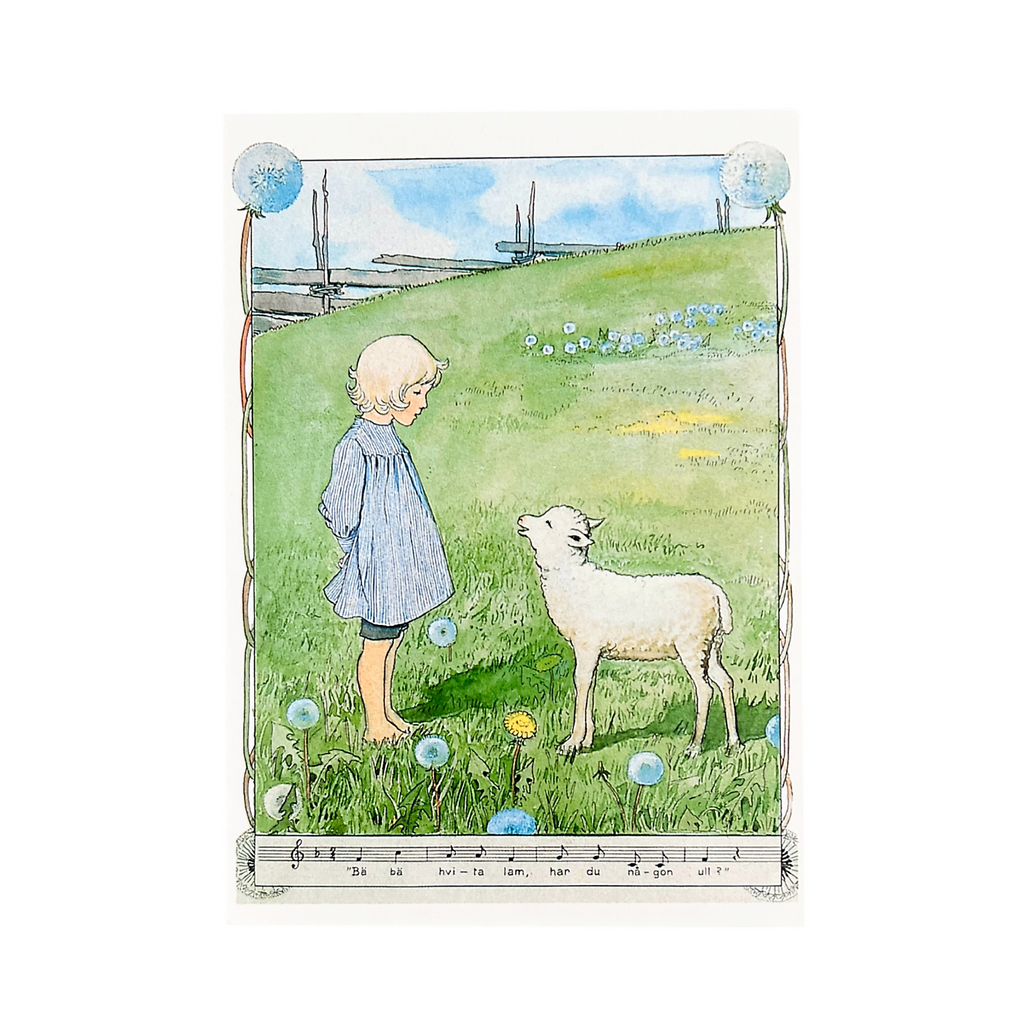 Elsa Beskow Postcard · Little Lamb