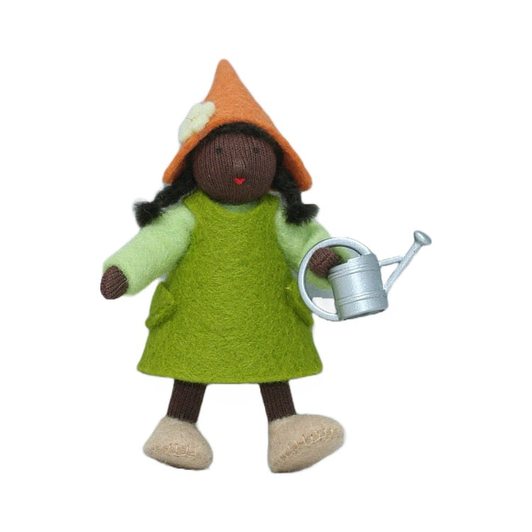 Garden Gnome Girl with Watering Can · Black