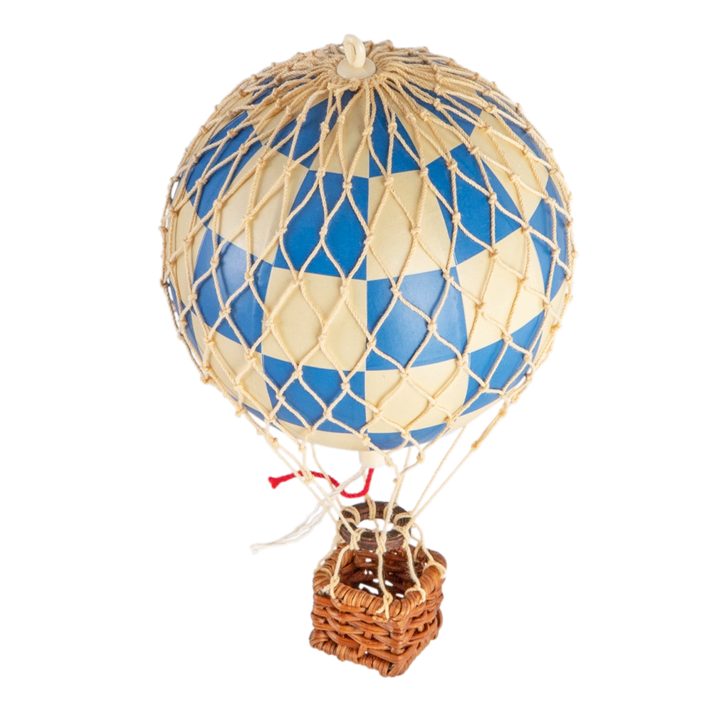 Hot Air Balloon Mobile • Small Checkered Blue