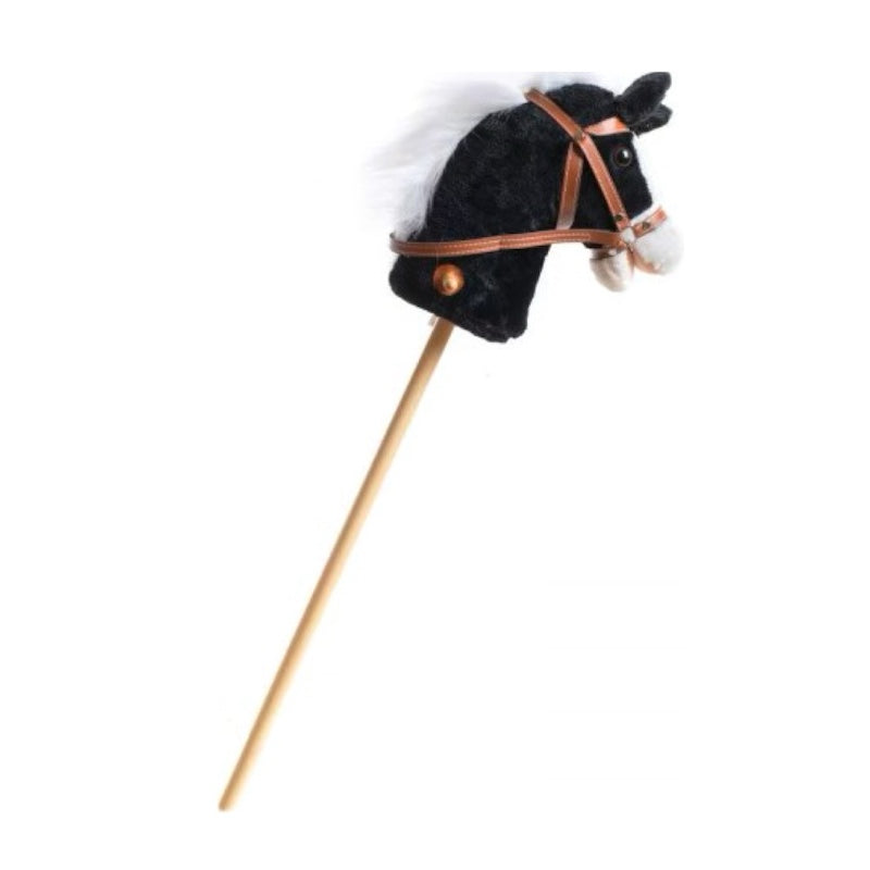 Black Plush Stick Horse