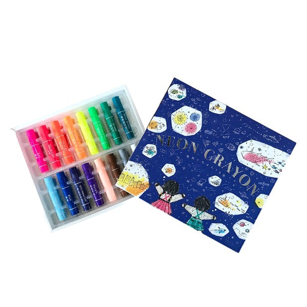 Kokuyo Neon 16 Piece Crayon Set