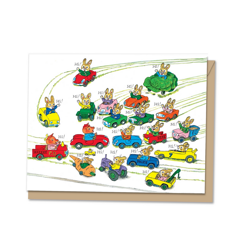Maginating Richard Scarry Busy Town Traffic Jam Greeting Card