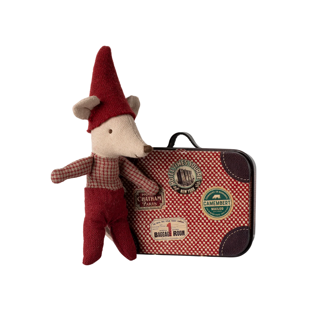 Maileg Baby Christmas Mouse in Suitcase