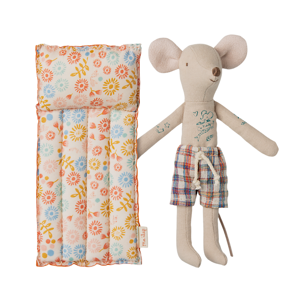 Maileg Beach Mouse Dad with Air Mattress