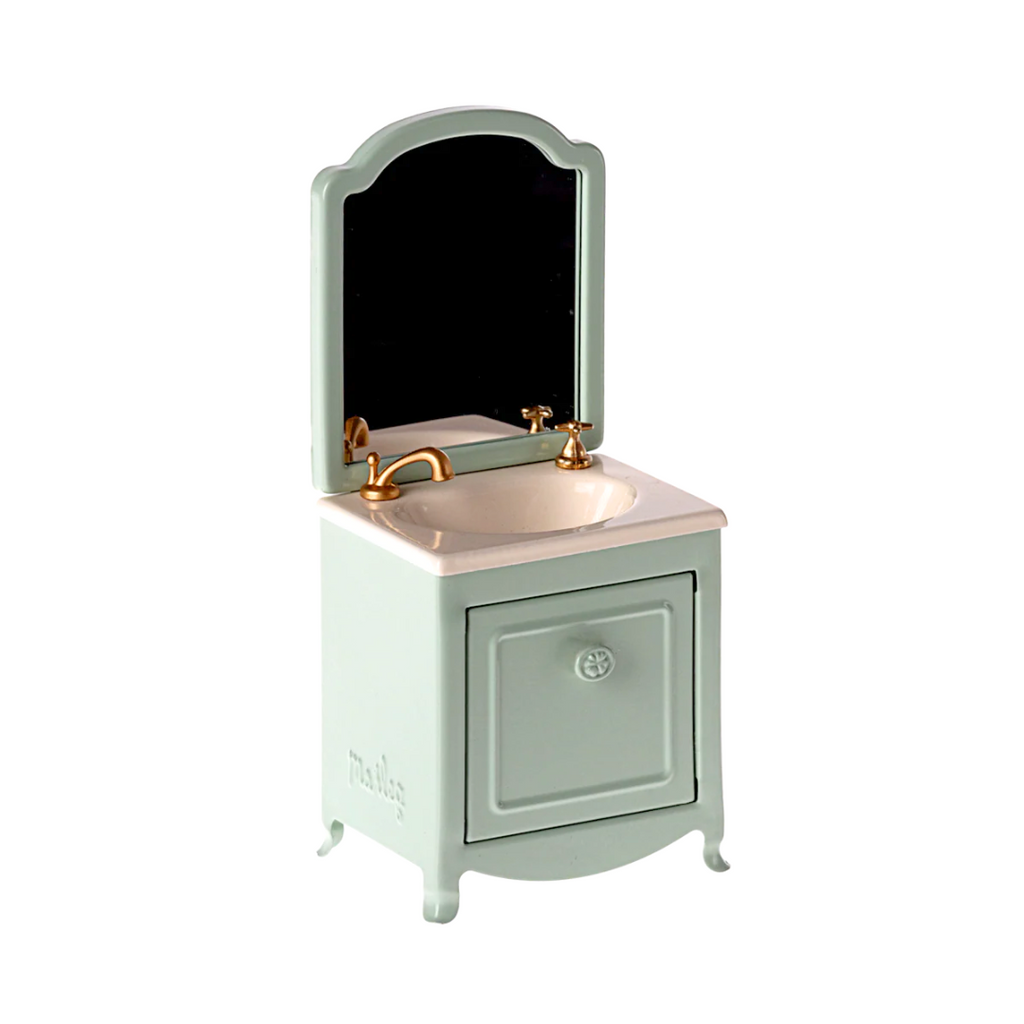 Maileg Mouse Sink with Mirror · Mint