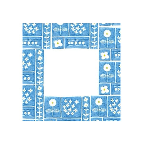 Mini Block Memo Pad · Blue Floral Squares