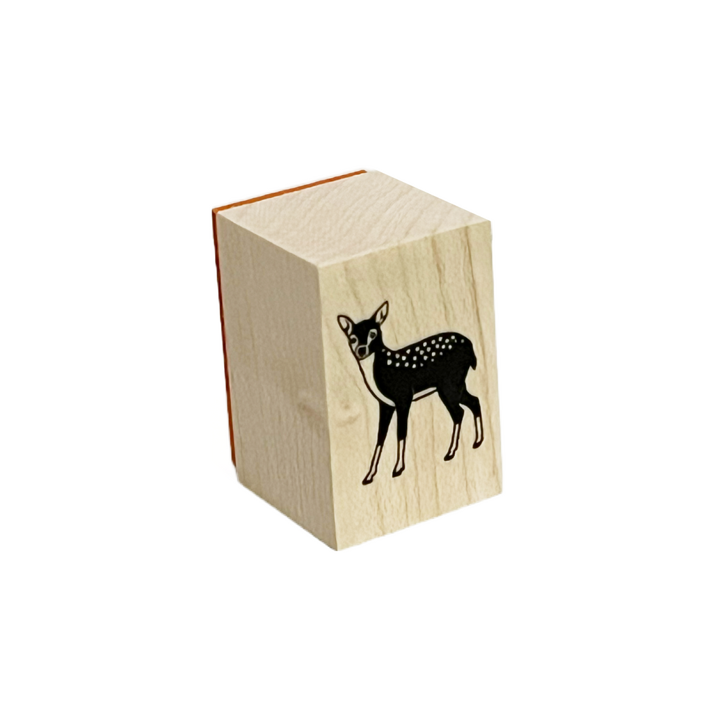 Mini Wooden Rubber Stamp · Fawn