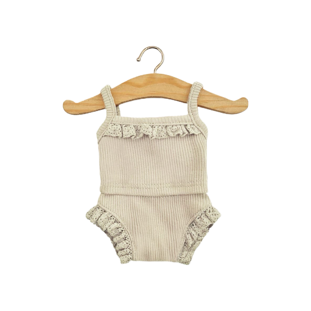 Minikane Bath Baby Doll Sized Cream Ruffled Underwear Set