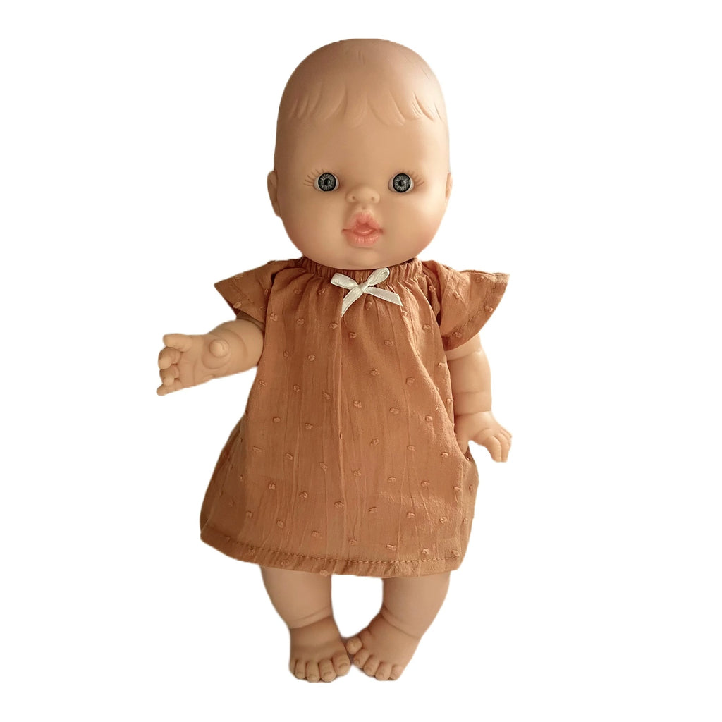 Minikane Bath Baby Doll in Brown Sugar Nightgown · White