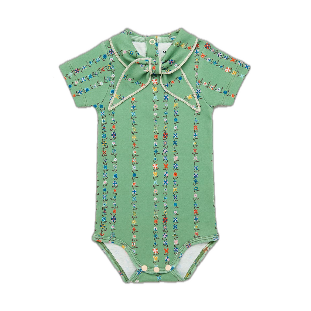 Misha and Puff Baby Short Sleeve Scout Onesie · Jade Light Botanica