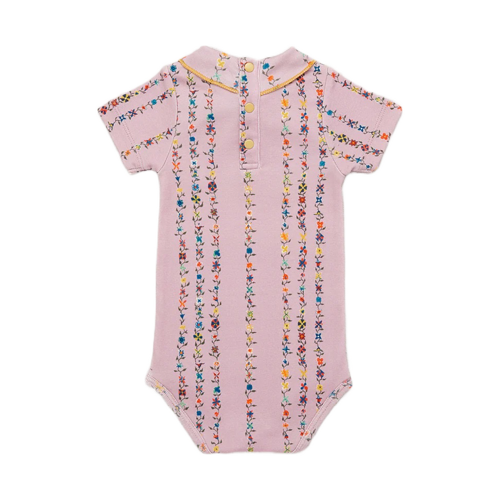 Misha and Puff Baby Short Sleeve Scout Onesie · Plum Petal Little Botanica