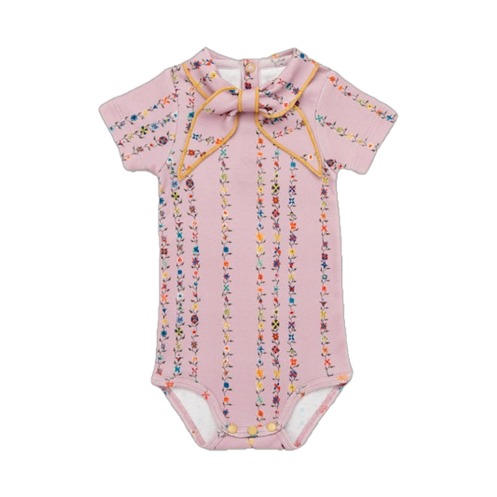 Misha and Puff Baby Short Sleeve Scout Onesie · Plum Petal Little Botanica