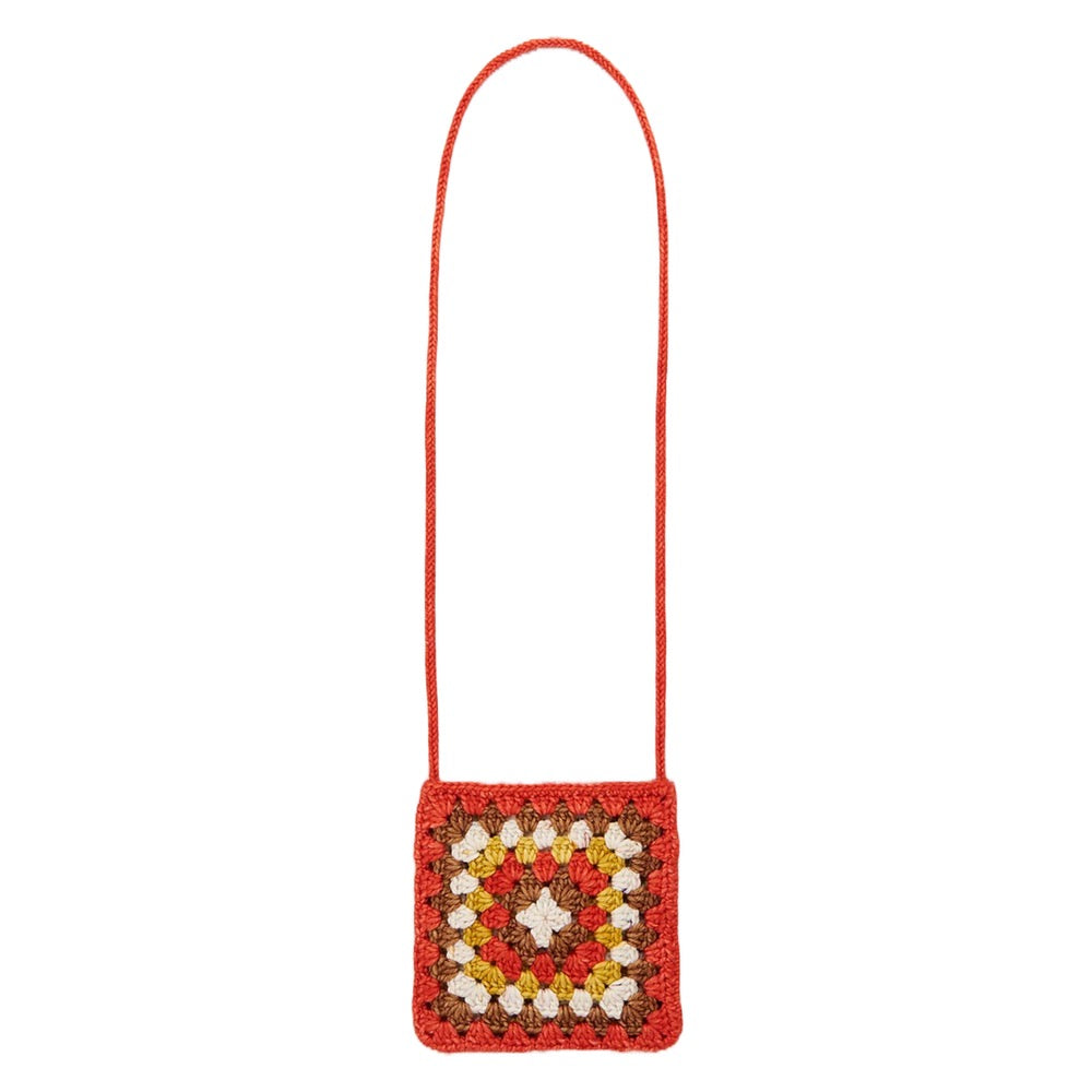 Misha and Puff Crochet Big Square Bag · Red Flame