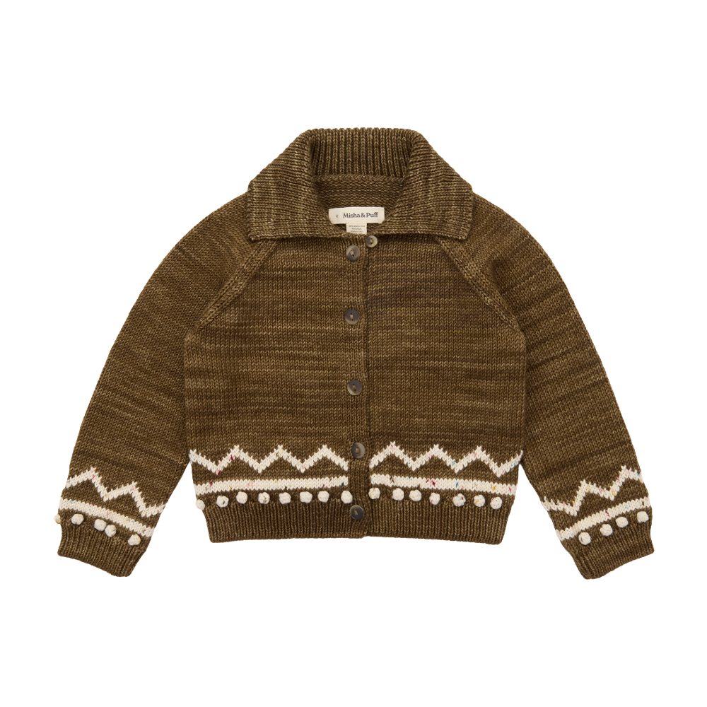 Misha and Puff Nutshell Zig Zag Cardigan