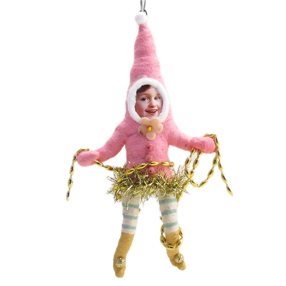 Vintage By Crystal · Pink Decorating Elf Ornament