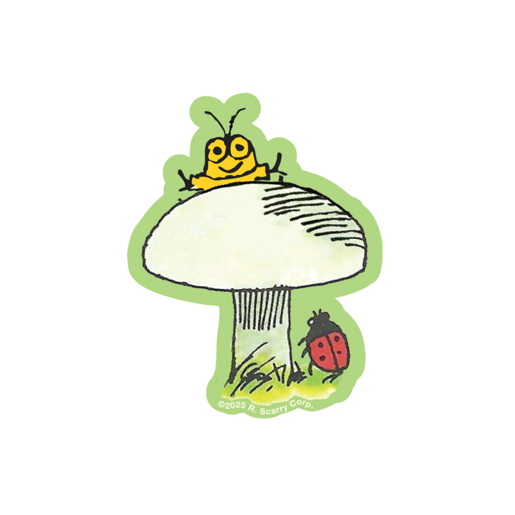 Richard Scarry Sticker · Goldbug on Mushroom