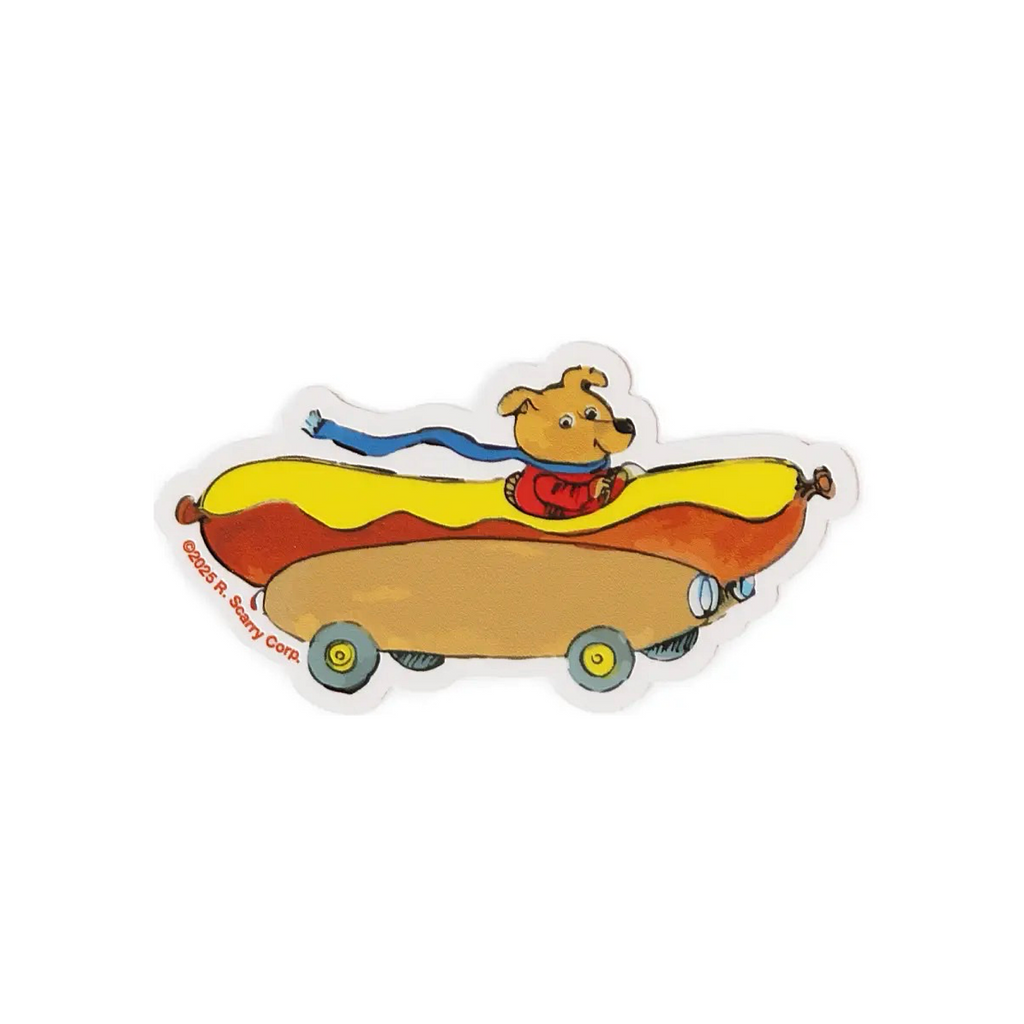 Richard Scarry Sticker · Hotdog Car