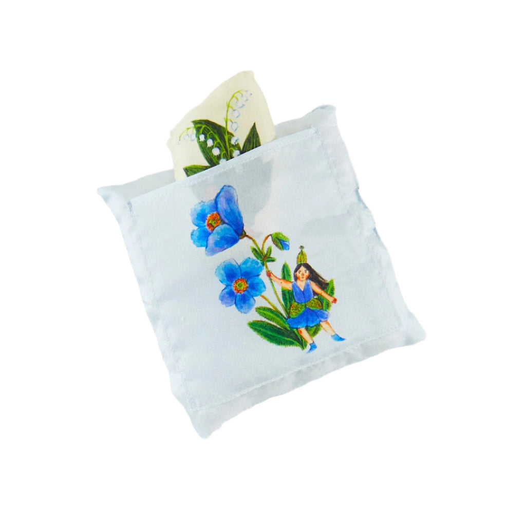 Sarah's Silks x Phoebe Wahl Tooth Fairy Pillow and Fairy Set · Himalayan Blue Poppy Flower