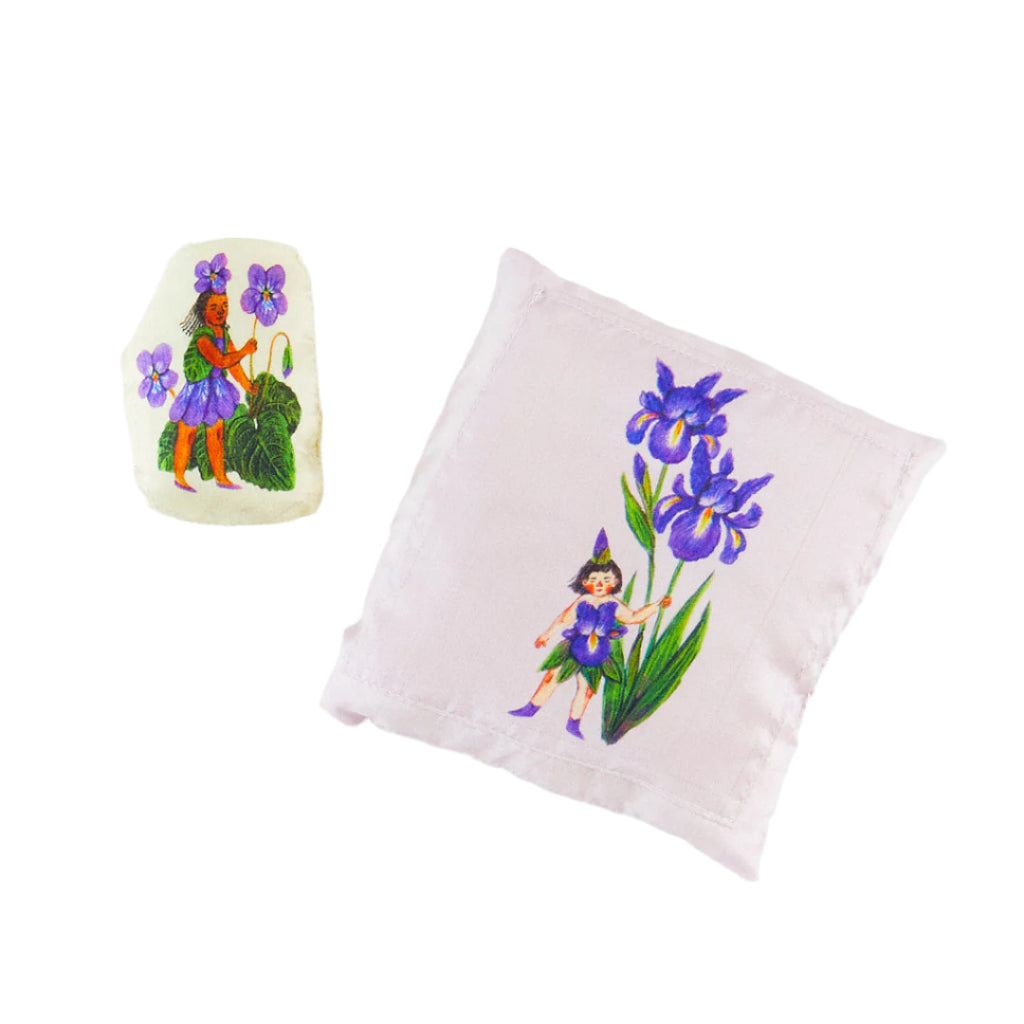 Sarah's Silks x Phoebe Wahl Tooth Fairy Pillow and Fairy Set · Violet Flower