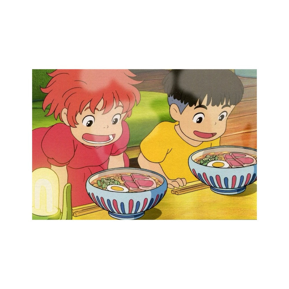 Studio Ghibli Postcard · Ponyo and Sosuke Ramen Time!