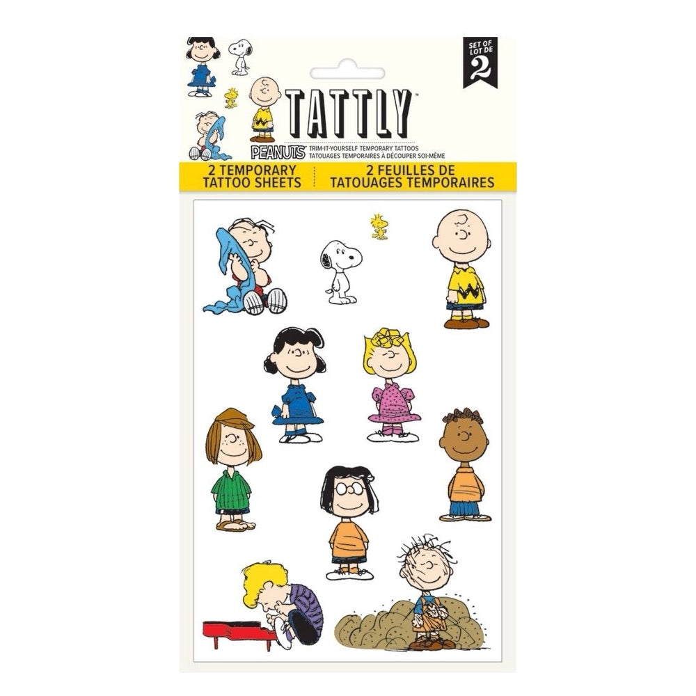 Tattly Peanuts Classic Characters Temporary Tattoo Sheets