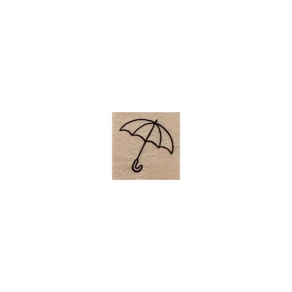 Teeny Tiny Wooden Rubber Stamp · Umbrella