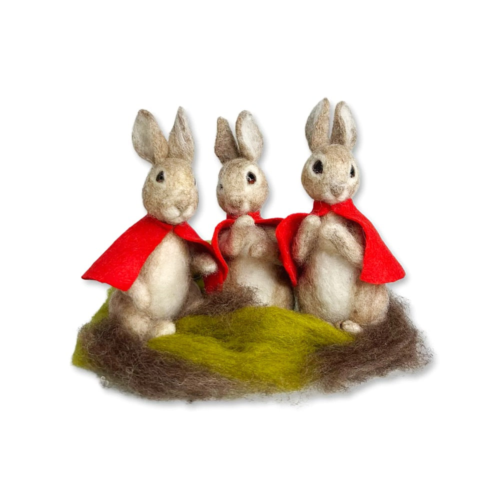 The Crafty Kit Company Flopsy, Mopsy and Cotton Tail Needle Felting Kit