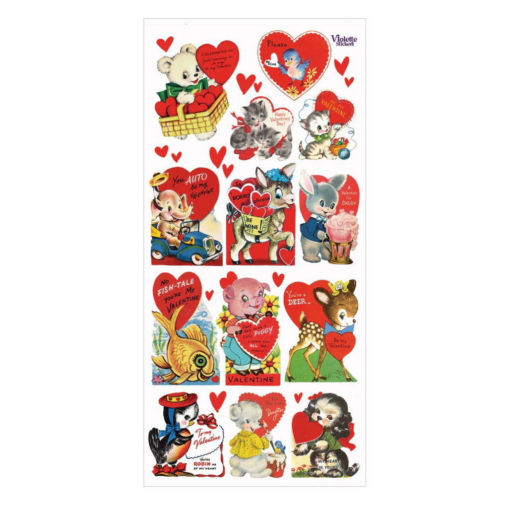 Valentine Baby Animals Sticker Sheet