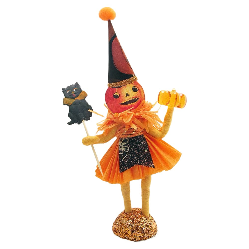 Vintage By Crystal Halloween Pumpkin Figurine