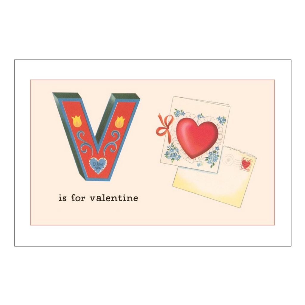 V is for Valentine Vintage Greeting Card