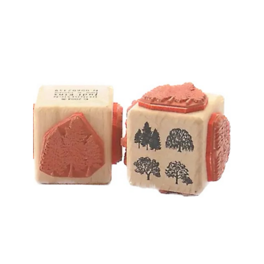 Wooden Rubber Stamp · Four Trees