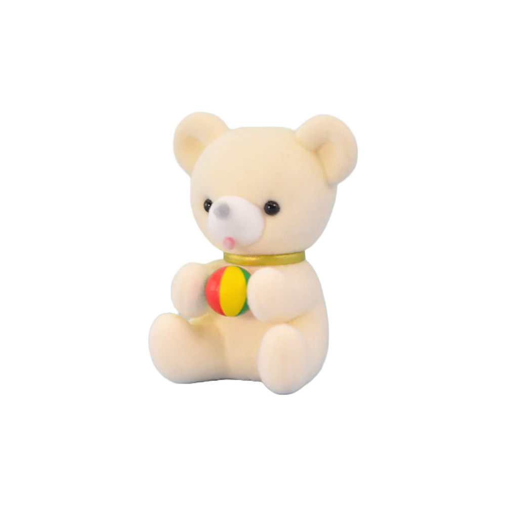 Yoshitoku Miniature Bear Holding Ball Figurine