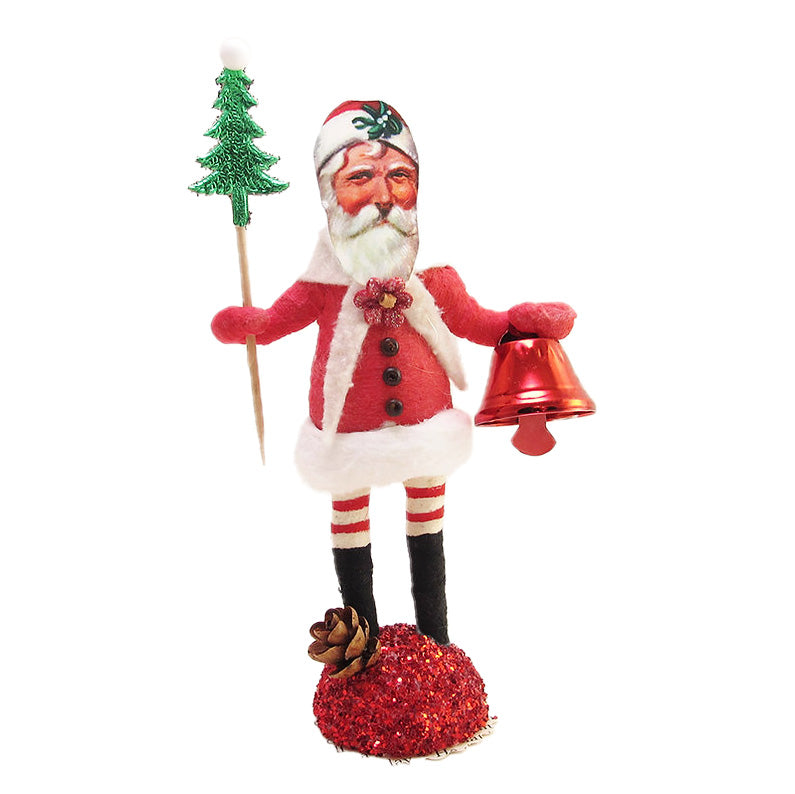 Vintage By Crystal Christmas Tree Clad Santa Decorative Figurine