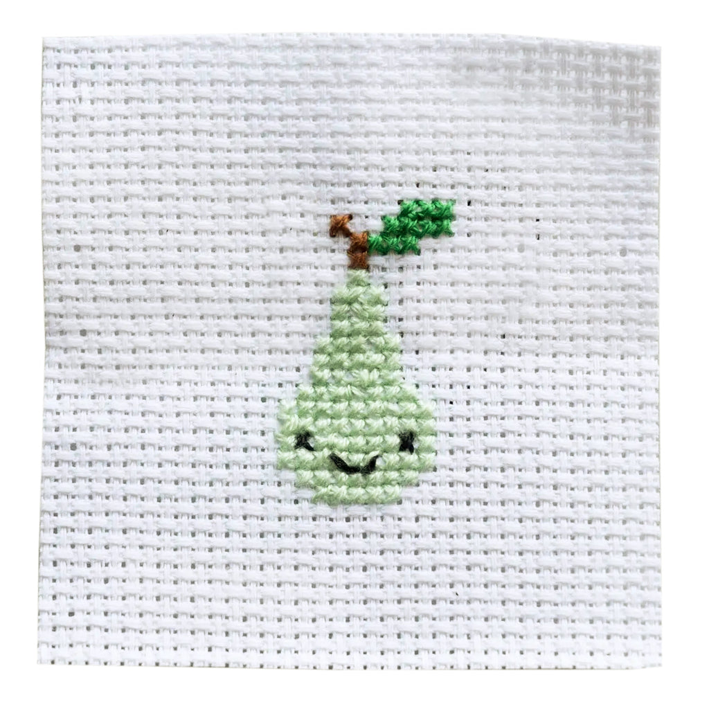 Mini Cross Stitch Kit In A Matchbox · Pear