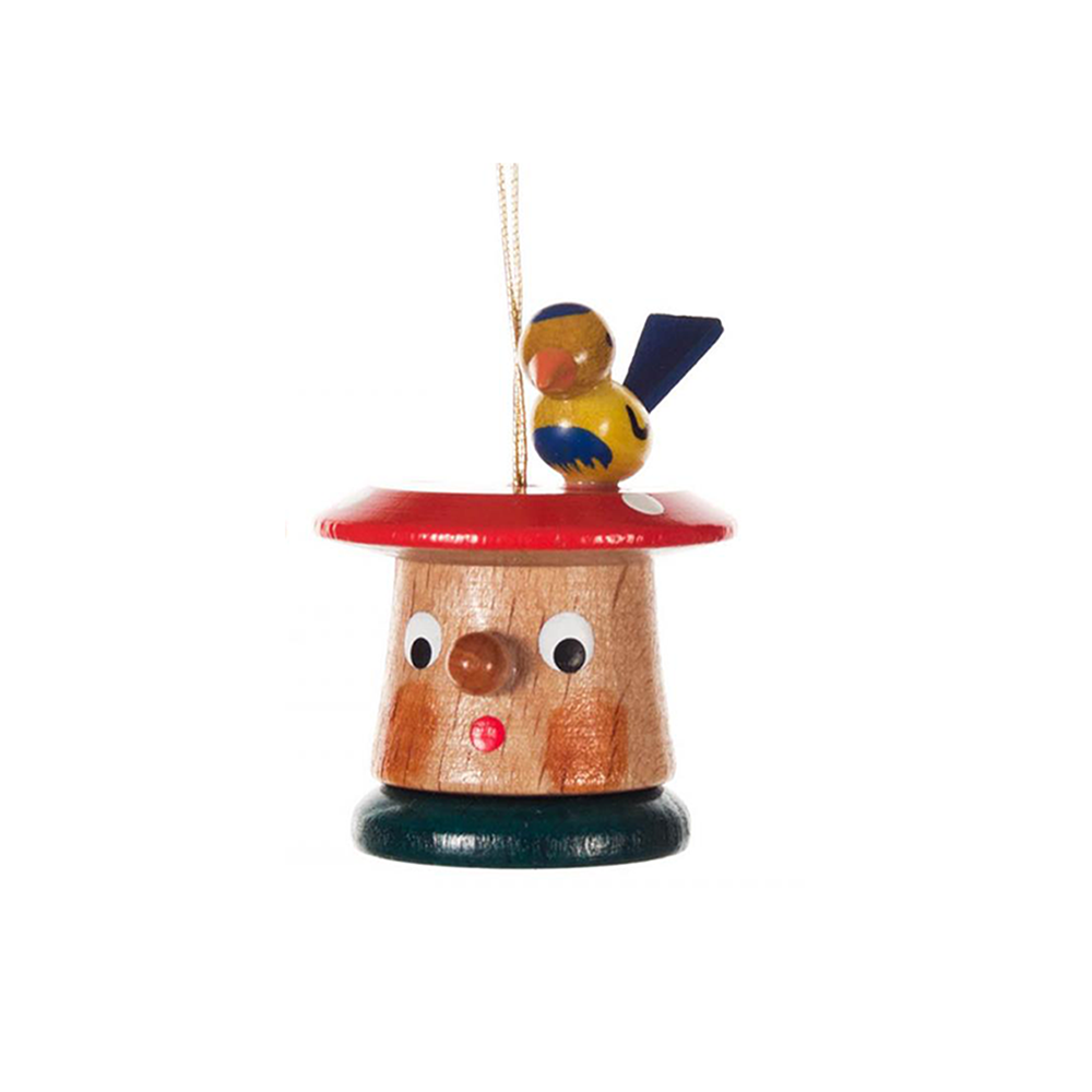 Mushroom with Bird Ornament