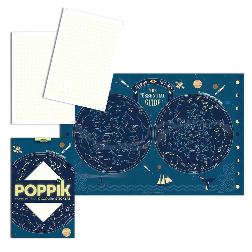 Poppik Sky Map Poster and Sticker Set