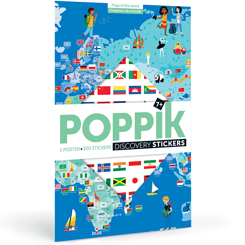 Poppik World Flags Poster and Sticker Set